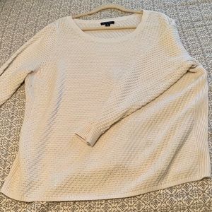 Cream knit sweater Lands End 1X